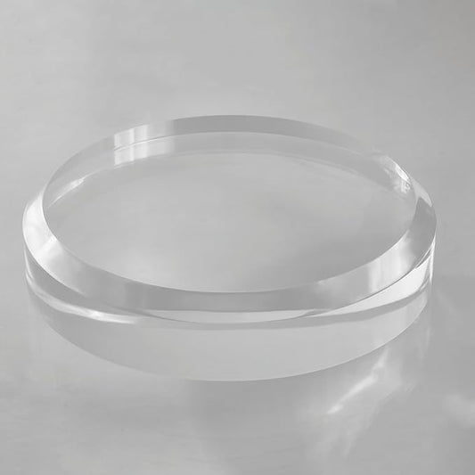 CiaoHER 2in Thickness Acrylic Disc Display Block Clear Polished Round Pedestal Stand Riser (10'' x 2'')