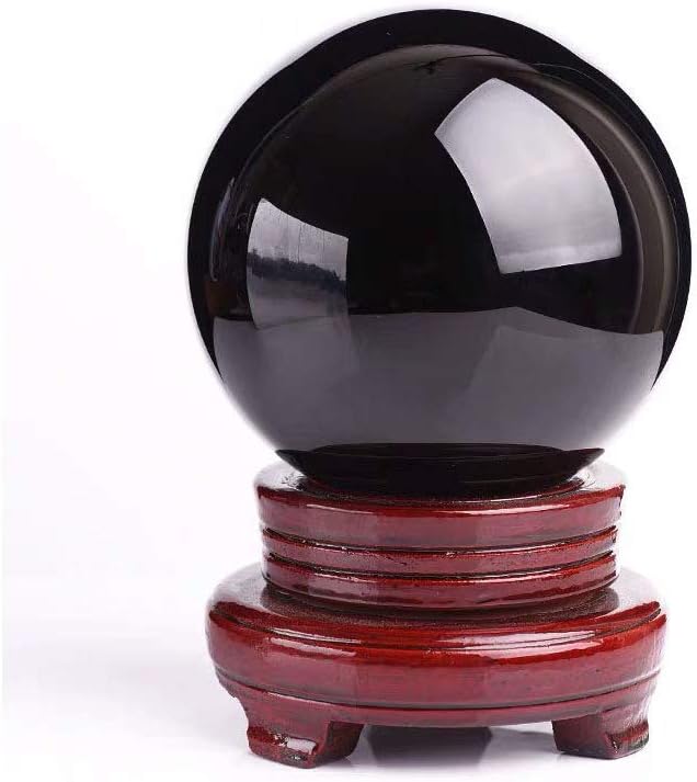 Natural Black Obsidian Healing Crystal Gemstone Sphere Ball for Reiki Balancing Meditation Energy Home and Office Decoration 60mm 300grams (6cm, Obisdian)