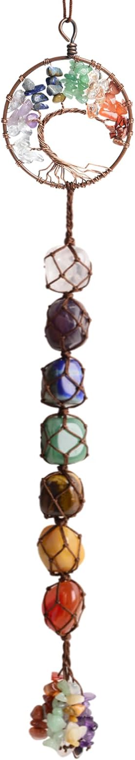 Anjiucc Handmade Crystal Window Car Hanging Ornaments 7 Chakra Home Ornament Yoga Meditation Decoration