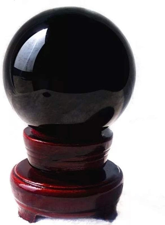 Natural Black Obsidian Healing Crystal Gemstone Sphere Ball for Reiki Balancing Meditation Energy Home and Office Decoration 50mm 200grams (5cm, Obisdian)