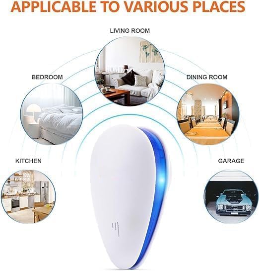 Upgraded Ultrasonic Pest Control Repeller, Ultrasonic Repellent, Insect Indoor Repeller for Bug, Roach, Mouse,Rodent, Insects, Cockroach, Spider, Ant, Mosquito& Rats 6 Packs