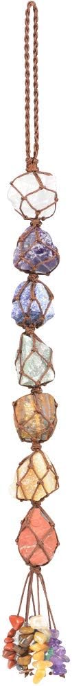 Anjiucc Handmade Hanging Ornaments 7 Chakra Raw Stones Home Decoration Feng Shui Ornament Yoga Meditation car Decoration