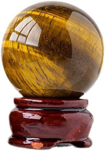 Natural Tiger's Eye Healing Crystal Gemstone Sphere Ball for Reiki Balancing Meditation Energy Home and Office Decoration (5-5.5cm, Tiger's Eye)