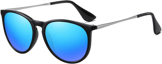 Ougenni Sunglasses for Women Men Vintage Polarized Women Sunglasses Round Classic Retro UV Protection Lens