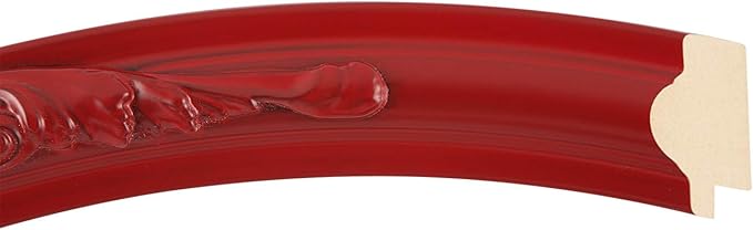 OVALCREST Round Beveled Wall Mirror for Home Decor - Florence Style - Holiday Red - 22x22 Outside Dimensions