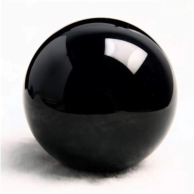 Natural Black Obsidian Healing Crystal Gemstone Sphere Ball for Reiki Balancing Meditation Energy Home and Office Decoration 50mm 200grams (5cm, Obisdian)