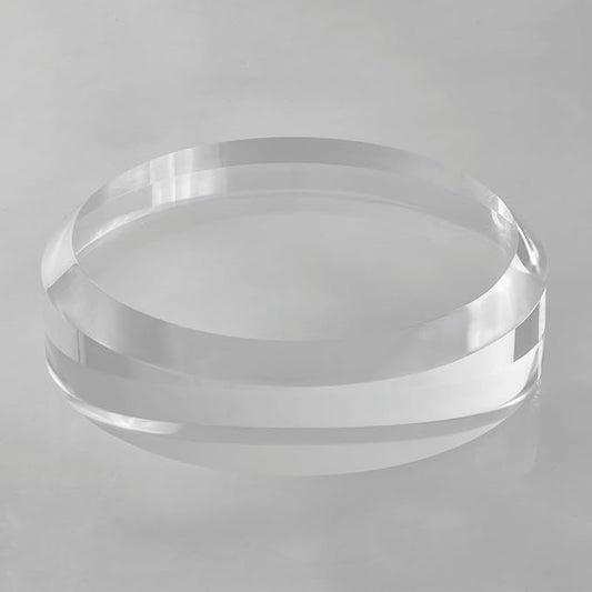CiaoHER 2in Thickness Acrylic Disc Display Block Clear Polished Round Pedestal Stand Riser (9'' x 2'')