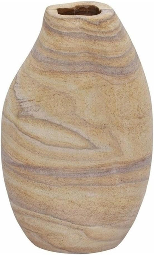 Pemberly Row Handmade Modern/Contemporary Sandstone Curved Vase