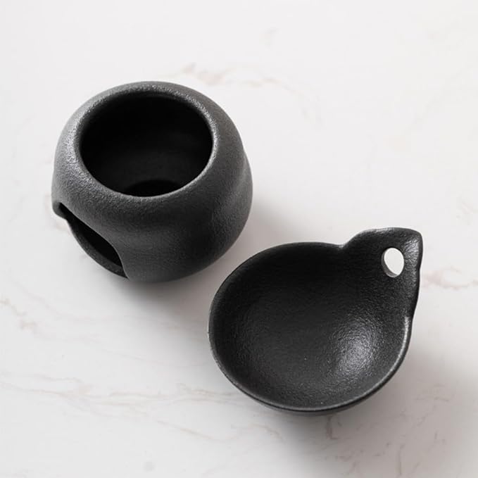 Delicate Romantic Metal Tealight Candle Holder Oil Tart Burner Aroma Diffuser Furnace Home Decoration Split Design Black
