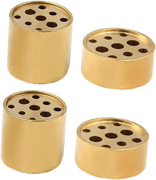 VOSAREA 4pcs Copper Incense Holders, 9-Hole Multi-Hole Incense Stick Bases, Small Retro Copper Burner Accessories for Meditation Room, Yoga Studio & Home Decor