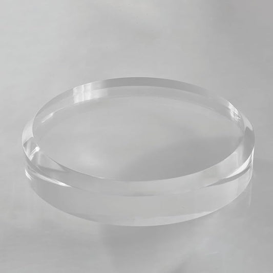 CiaoHER 2in Thickness Acrylic Disc Display Block Clear Polished Round Pedestal Stand Riser (11'' x 2'')