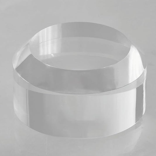 CiaoHER 2in Thickness Acrylic Disc Display Block Clear Polished Round Pedestal Stand Riser (4'' x 2'')