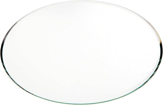 Plymor 6" Round, 3mm Thick Beveled Glass Mirror Circle, Pack of 24