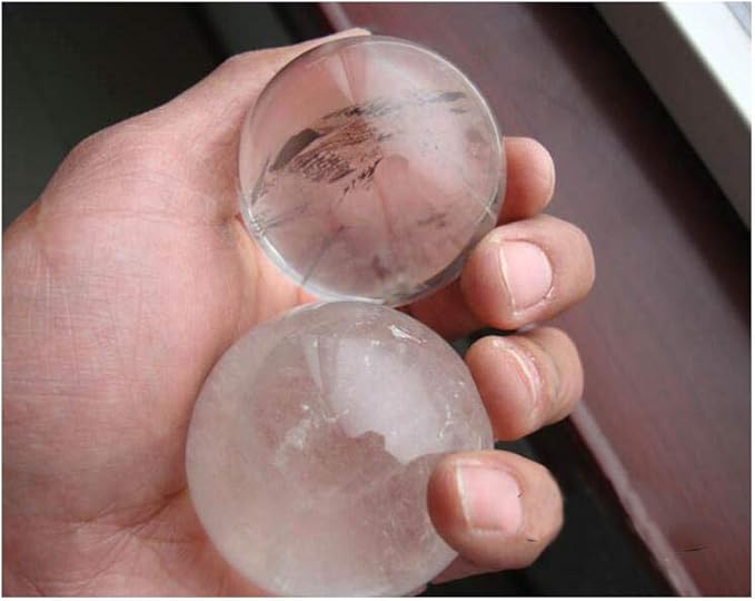 StoneStory Natural Clear Quartz Healing Crystal Sphere Ball for Reiki Balancing Meditation Energy Home and Office Decoration (5.5-6.5cm, White Crystal)