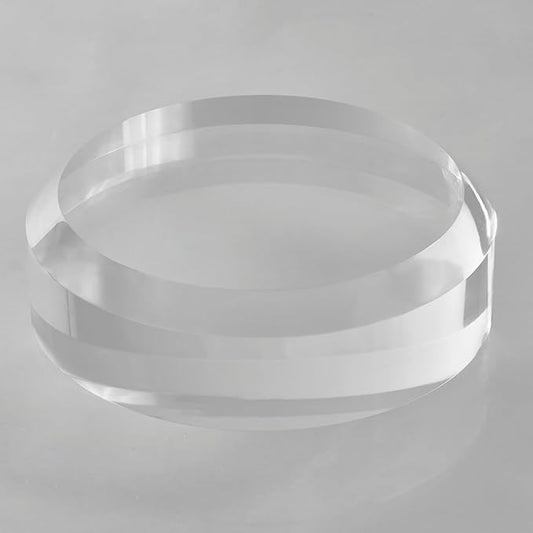 CiaoHER 2in Thickness Acrylic Disc Display Block Clear Polished Round Pedestal Stand Riser (8'' x 2'')