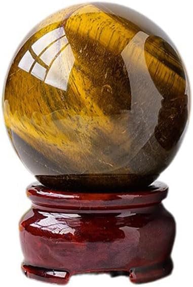 Natural Tiger's Eye Healing Crystal Gemstone Sphere Ball for Reiki Balancing Meditation Energy Home and Office Decoration (4-4.5cm, Tiger's Eye)