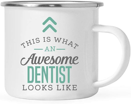 Andaz Press 11oz. Stainless Steel Campfire Coffee Mug Gift, This is What an Awesome Dentist Looks Like, 1-Pack, Birthday Gift Ideas Coworker Him Her, Includes Gift Box