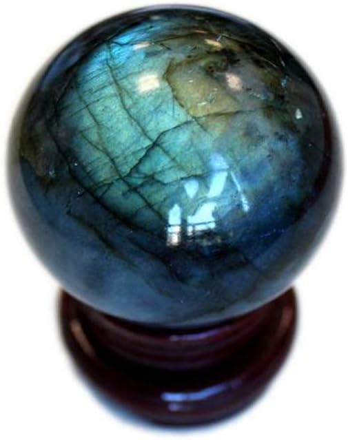 StoneStory Natural Labradorite Healing Crystal Sphere Ball Gemstone for Reiki Balancing Meditation Energy Home and Office Decoration (6cm, Labradorite)
