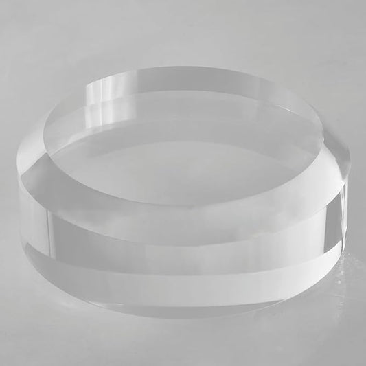 CiaoHER 2in Thickness Acrylic Disc Display Block Clear Polished Round Pedestal Stand Riser (6'' x 2'')