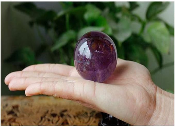 Natural Amethyst Healing Crystal Gemstone Sphere Ball for Reiki Balancing Meditation Energy Home and Office Decoration 40mm 100grams (4cm, Amethyst)