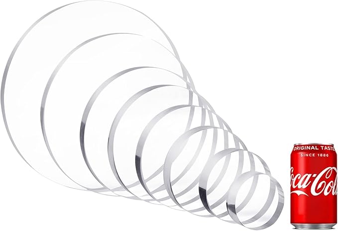 CiaoHER 1in Thickness 7in Diameter Acrylic Disc Display Block Clear Polished Round Pedestal Stand Riser 7" x 7" x 1", 1 Pack