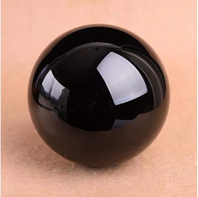 Natural Black Obsidian Healing Crystal Gemstone Sphere Ball for Reiki Balancing Meditation Energy Home and Office Decoration 50mm 200grams (5cm, Obisdian)