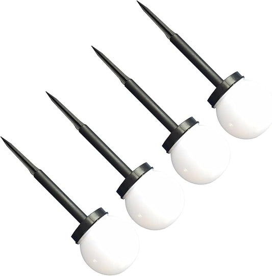 GALPADA 4pcs Solar Path Lights Outdoor White Glow Bubble Shaped Lawn LED Sphere Lights with Solar Panel for Garden Landscape Lighting
