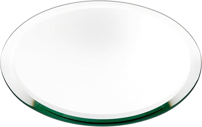 Plymor 8" Round, 5mm Thick Beveled Glass Mirror Circle, Pack of 12