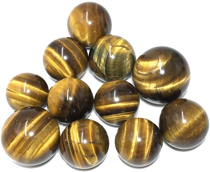 Natural Tiger's Eye Healing Crystal Gemstone Sphere Ball for Reiki Balancing Meditation Energy Home and Office Decoration (4-4.5cm, Tiger's Eye)