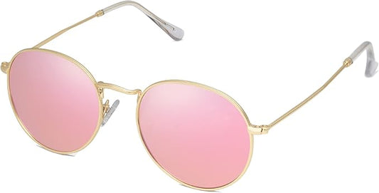 SOJOS Small Round Polarized Sunglasses for Women Men Classic Vintage Retro Shades UV400 SJ1014