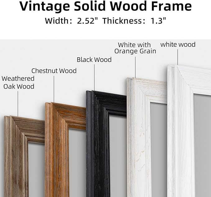 32" x 40" Rustic Wooden Framed Wall Mirror for Bathroom, White Wood Vanity Rectangle Mirror for Over Sink, Waterproof, Decor Bathroom, Living Room, Bedroom, Entryway, Horizontal/Vertical