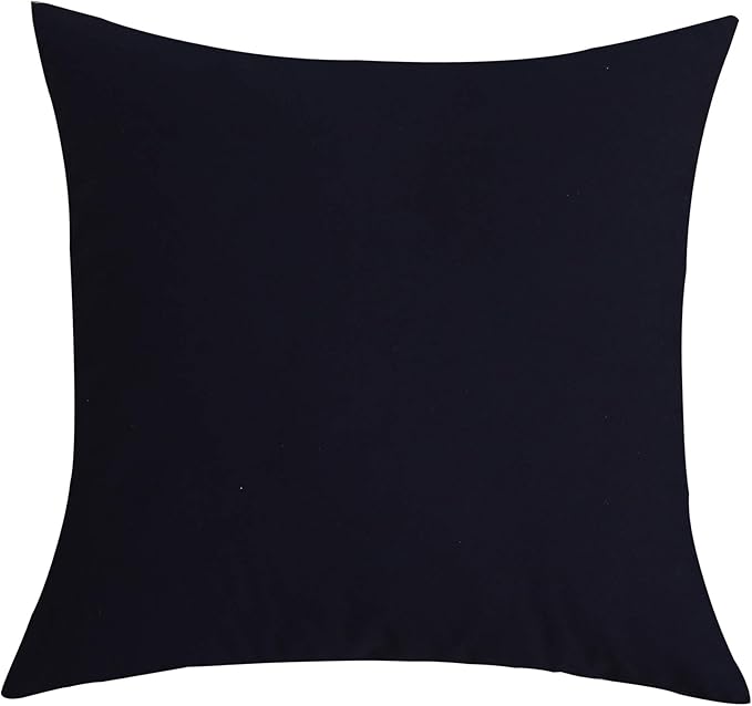 TangDepot Handmade Decorative Solid 100% Cotton Canvas Throw Pillow Covers/Pillow Shams, (16"x16", Dark Navy)