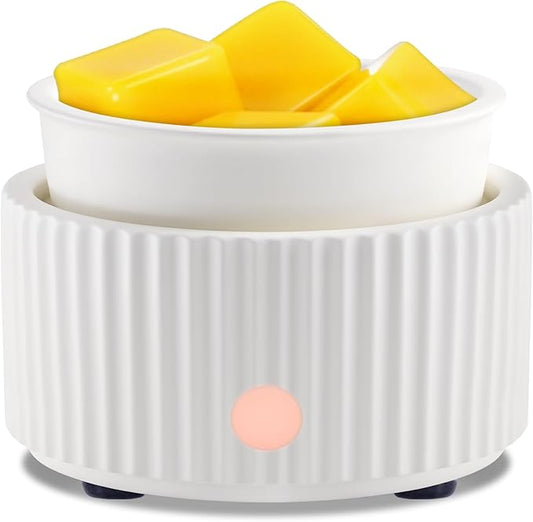 EQUSUPRO Wax Melt Warmer for Scented Wax -4-in-1 Electric Ceramic Candle Wax Warmer Fragrance Wax Burner Melter for Home Office Bedroom Gift & Decor (Elegant Vertical Stripes)