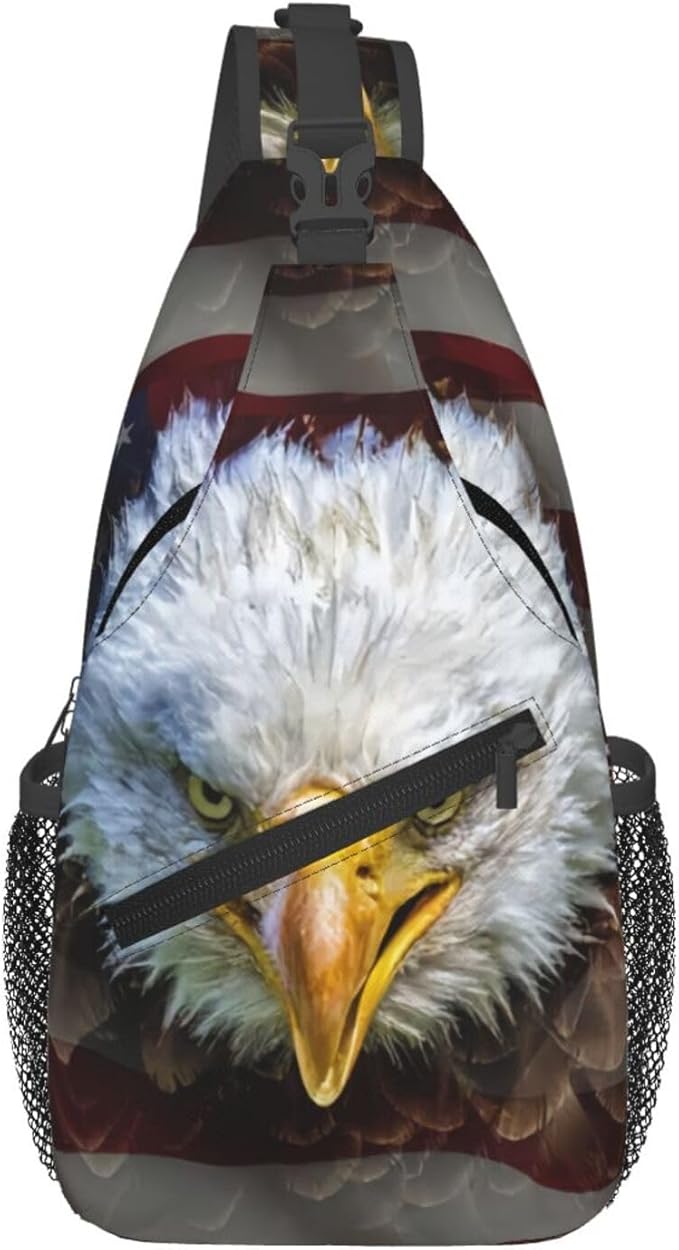 American Flag Sling Bag Multipurpose Crossbody Sling Backpack Travel Cycling Hiking Shoulder Bag For Women Men
