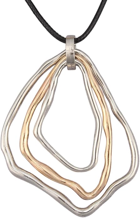 Leather Necklace for Women Boho Choker Necklace Long Cord Leather Pendant Bohemian Neckalce Vintage Alloy Pendant Leather Rope Necklace Wooden Necklaces for Women