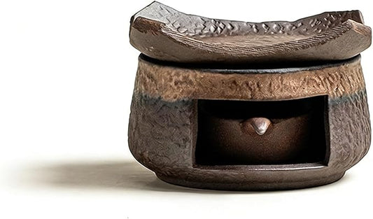Ceramic Aromatherapy Burner, Tea Light Candle Holder and Essential Oil Diffuser, Natural Fragrance Warmer for Home or Office, Candle and Wax Melt Warmer, Meditation Incense Burner Set
