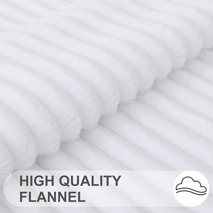 Simmore Decorative Spring Euro Sham Throw Pillow Covers 22x22 Set of 2, Soft Natural Plush Flannel Double-Sided Fluffy Couch Pillow Covers for Sofa Living Room, White