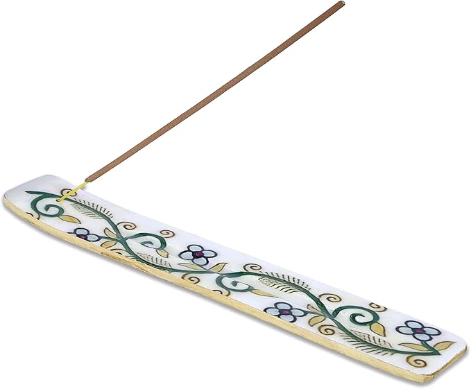 Yajna Traditional-Handmade-Burner Wooden-Incense-Stick-Strip-Holder Ash-Catcher-Stand for-Aromatherapy-Meditation-Yoga (Inner Peace) 10 Inches, Pack of 1
