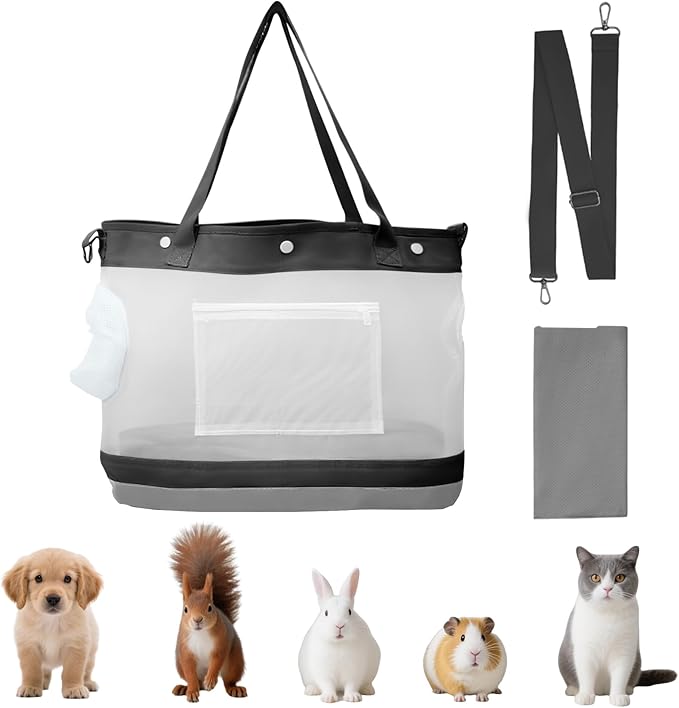 Dog Purse Carrier for Small Dogs, Cats - Dog Carrier Purse for Small Animals up to 22lbs, Collapsible Breathable Pet Carrier Sling for Outing Travel Vet-Gray