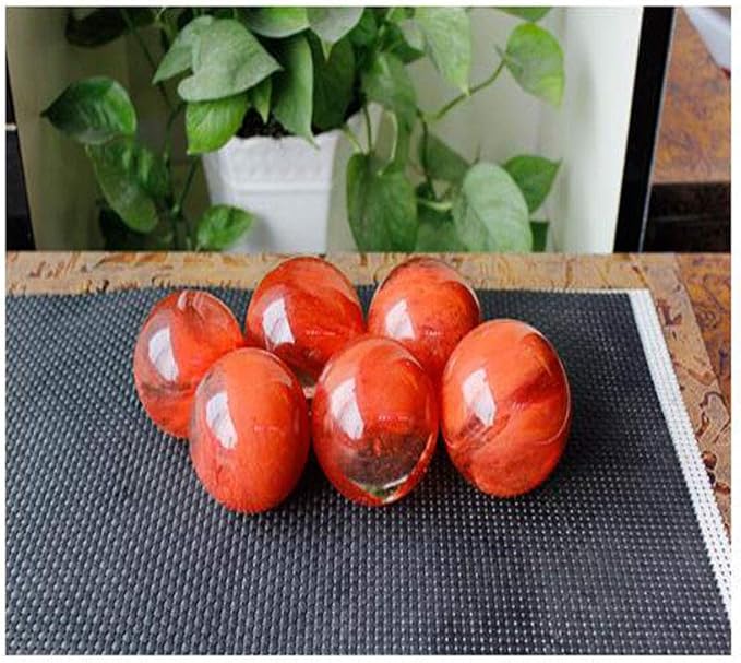 Red Healing Crystal Gemstone Sphere Ball for Reiki Balancing Meditation Energy Home and Office Decoration (8cm, Artificial Crystal)