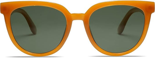 SOJOS Trendy Cat Eye Round Polarized Sunglasses for Women Fashion UV Protection Sunnies Sunglasses SJ2175