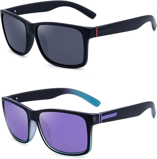 LECKIRUT Vintage Polarized Sunglasses for Men Women Retro Oversized Square Mirror Sun Glasses