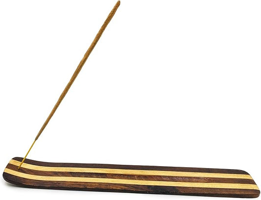 Wood Incense Holder for Sticks - Two Tone Wooden Tray for Incense Sticks - 10" Long, Smooth Finish - for Meditation Accessories, Boho Room Decor, Witchcraft Supplies, Spiritual Gifts