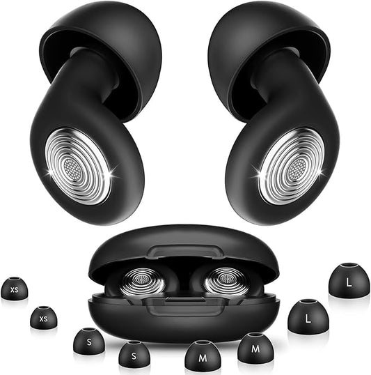 Ear Plugs for Sleeping Noise Cancelling, Soft Reusable Ear Plug, 45dB Earplugs for Noise Reduction, Ear Plugs for Concerts, Suitable for Noisy Environments, Travel,Hearing Protection (Black)