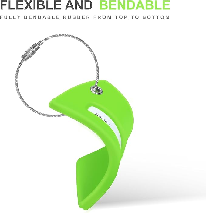 Gostwo 2 Pack Silicone Luggage Tags for Suitcases, 26 Initial Letter Baggage Labels Handbag School Bag Suitcase Instrument Tag with Stainless Steel Loop(Green)(Letter B)