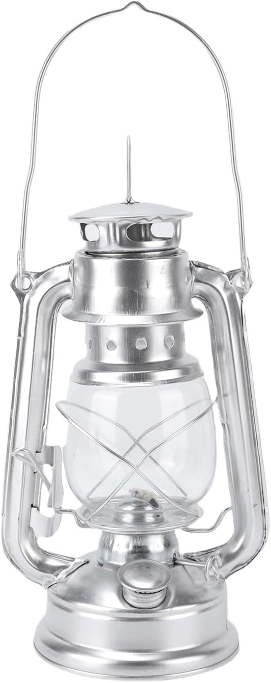 Diydeg Kerosene Lantern, Retro Oil Lamp with Large Capacity Oil Tank and Wick for Indoor Outdoor Use, Vintage Hanging Iron Lantern for Camping Emergency Decoration