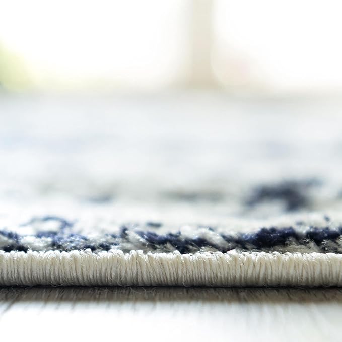 Rugs.com Arlington Collection Rug – 4' x 6' Blue Medium-Pile Rug Perfect for Living Rooms, Large Dining Rooms, Open Floorplans