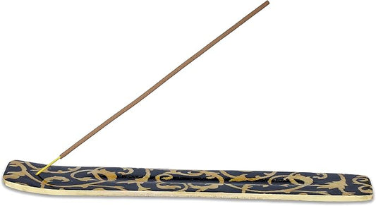Bless-International Traditional-Handmade-Burner Wooden-Incense-Stick-Holder Ash-Catcher-Stand for-Aromatherapy-Meditation-Yoga (Beautiful Mind) 10 Inches, Pack of 1