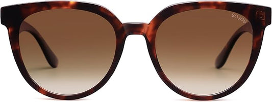 SOJOS Trendy Cat Eye Round Polarized Sunglasses for Women Fashion UV Protection Sunnies Sunglasses SJ2175