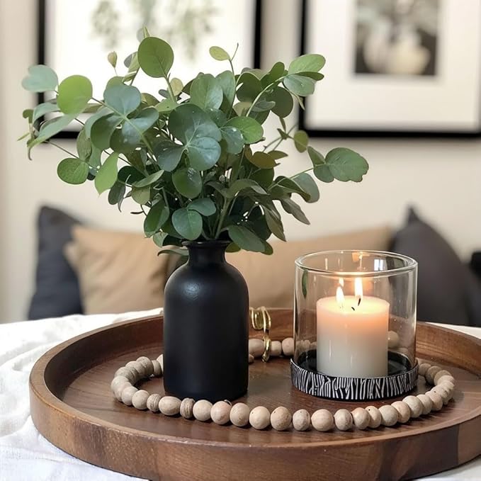 Black Bud Vases Set of 6 - Mini Black Ceramic Vases for Flowers, Modern Bud Vase for Table Decor, Boho Small Vase for Home Decor, Centerpieces in Bulk for Wedding, Home, Table, Party Decor